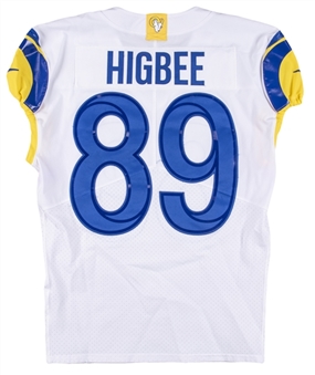 2021 Tyler Higbee Game Used Los Angeles Rams White Jersey (Rams COA)